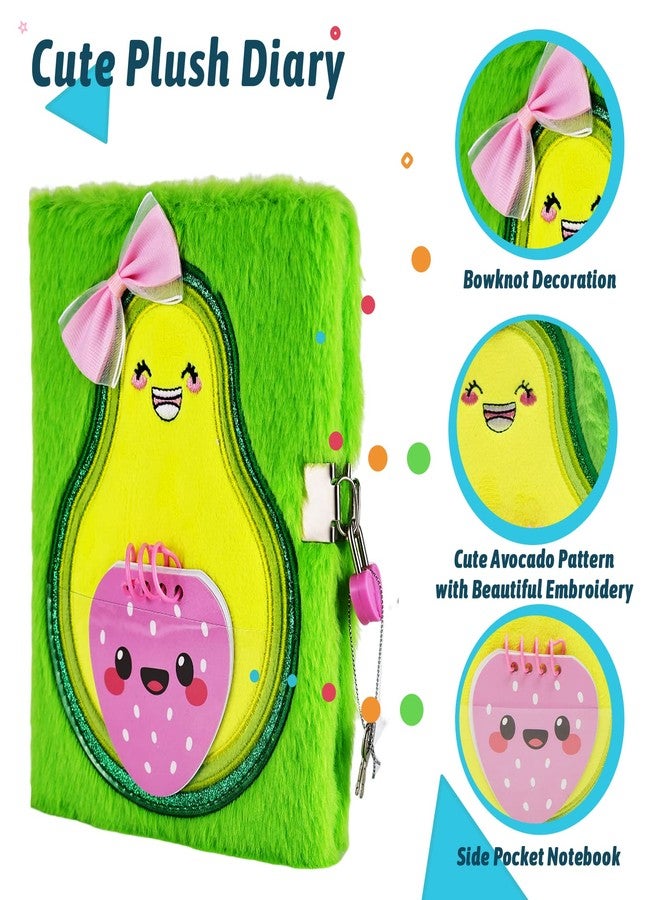 SuperStyle Journal Diary, Gift for 6 7 8 Years Old Girls, Avocado Notebook with Lock Secret Diary Writing Journal Birthday Gift for Kids - Image 2